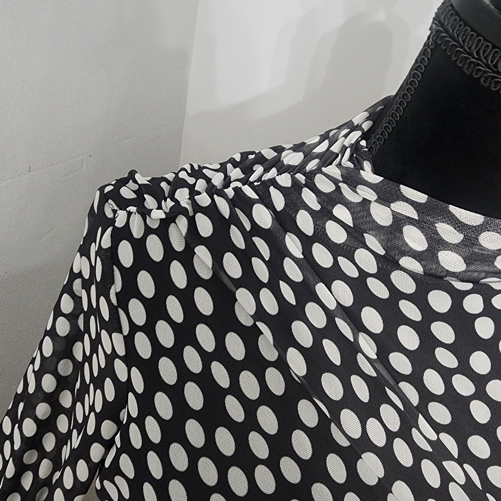 Zara Black and White Polka Dot Long Sleeve Maxi Dress - Picture 14 of 16